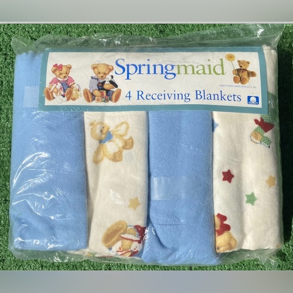 Springs Industries Bedding Vintage Springmaid Blue Jean Teddy Bear